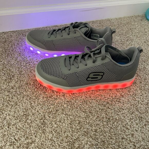 Sketchers Energy Lights Grey Circulux Multicolor Light Up Men’s Shoes Sz 7.5 - Picture 7 of 8